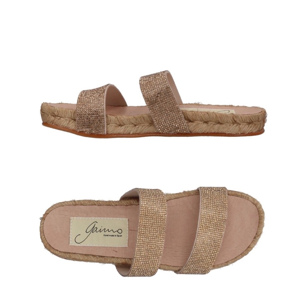 Gaimo - golden crystals sandal espadrilles NWB